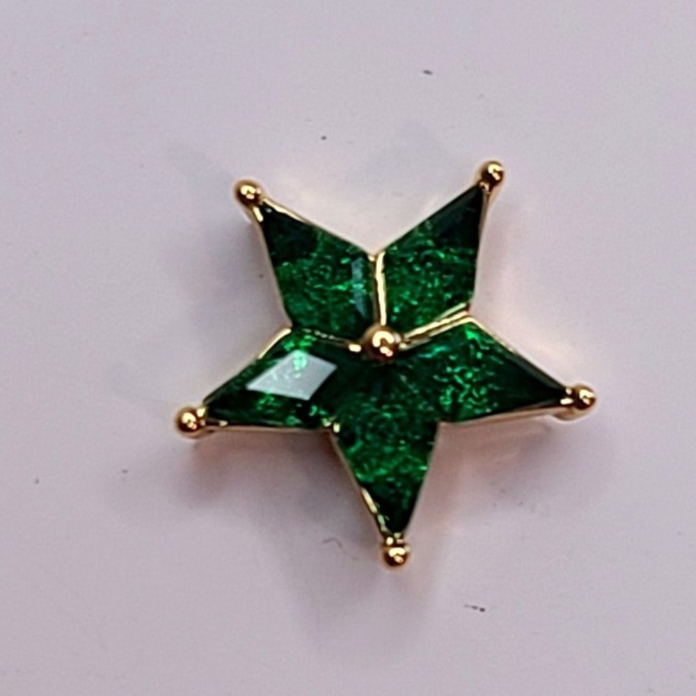 Kate Spade New York Emerald Star Cubic Zirconia Stud Earrings Gold Tone - Picture 3 of 4